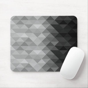 Grayscale triangle geometric squares pattern Greys Mouse Pad
