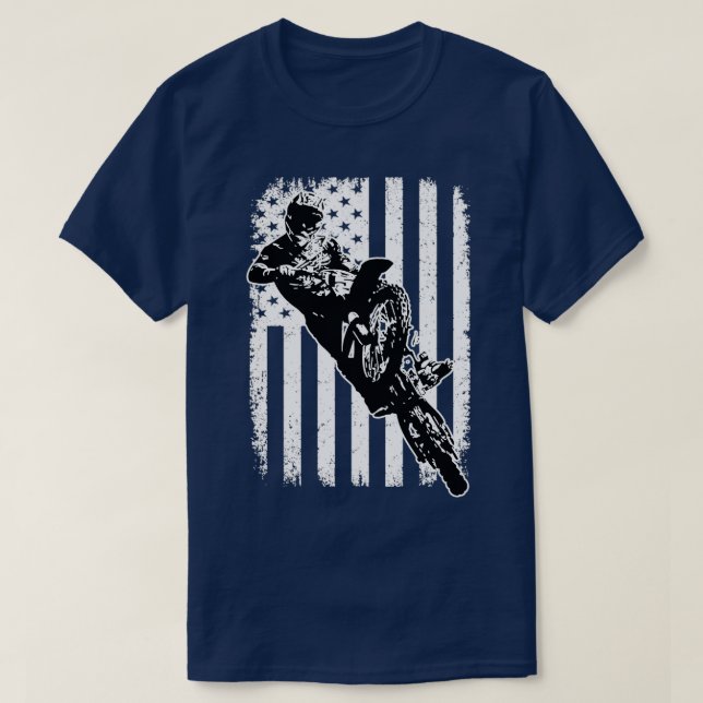 grayschale american motocross rider  T-Shirt (Design Front)