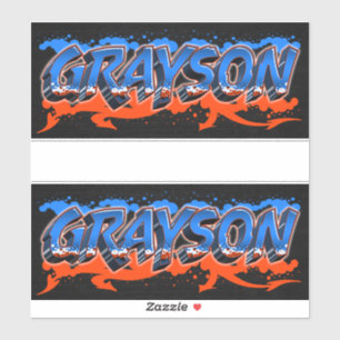 Grayson First Name Graffiti Sticker