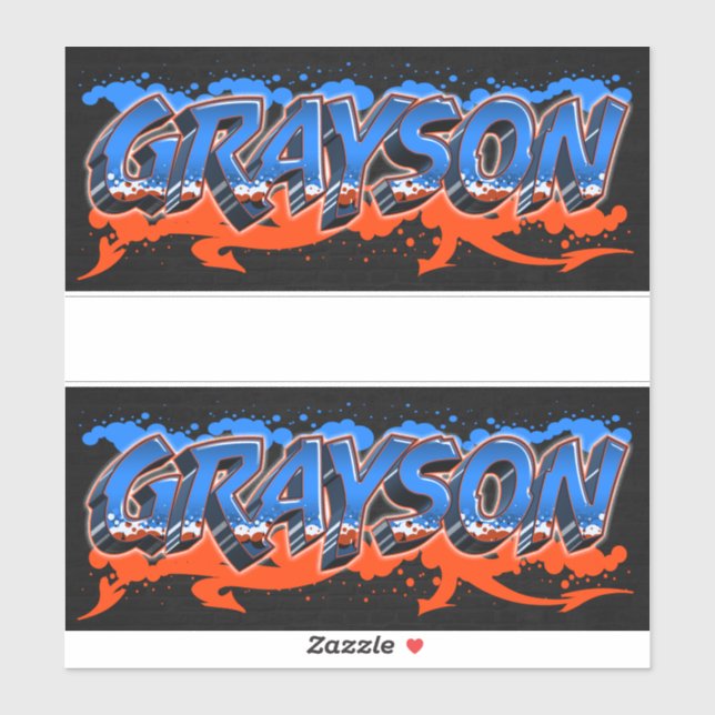 Grayson First Name Graffiti Sticker (Sheet)