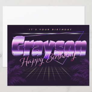 Grayson name First name pura retro card birthday