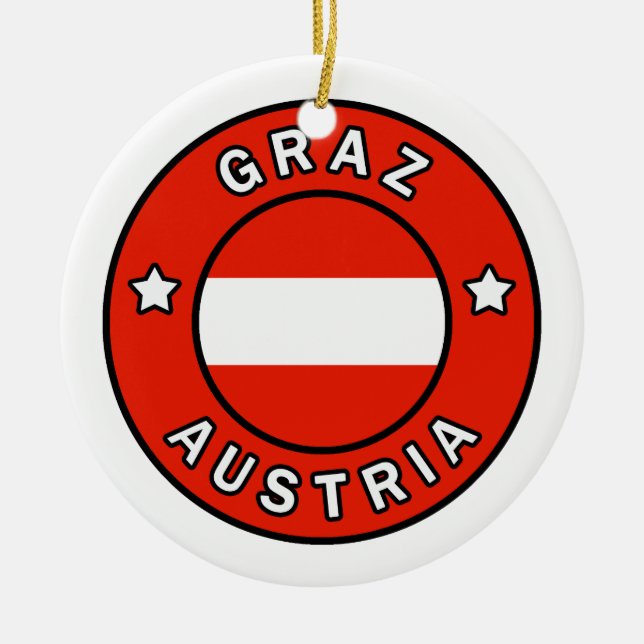 Graz Austria Ceramic Ornament (Front)