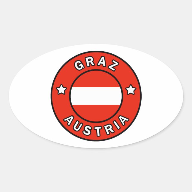 Graz Austria Oval Sticker (Front)