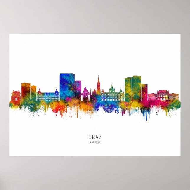 Graz Austria Skyline Poster (Front)