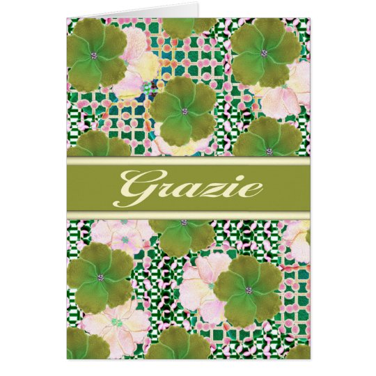 Grazia Italian thank you w/ blank inside Card