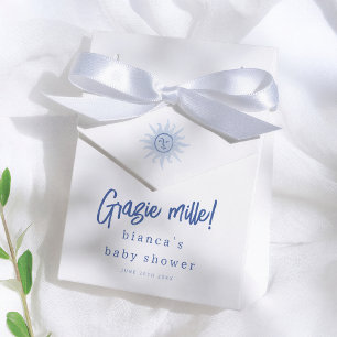 Grazie Mille! Italian Summer Blue Boy Baby Shower Favor Box
