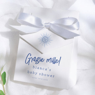 Grazie Mille! Italian Summer Blue Boy Baby Shower Favor Box