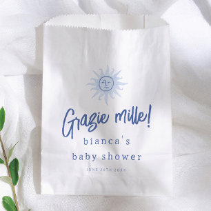Grazie Mille! Mediterranean  Blue Boy Baby Shower Favour Bag