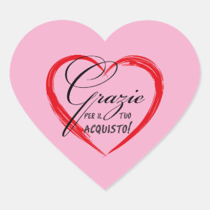Grazie per il tuo acquisto!  heart sticker