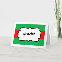 Grazie Thank You in Italiano card