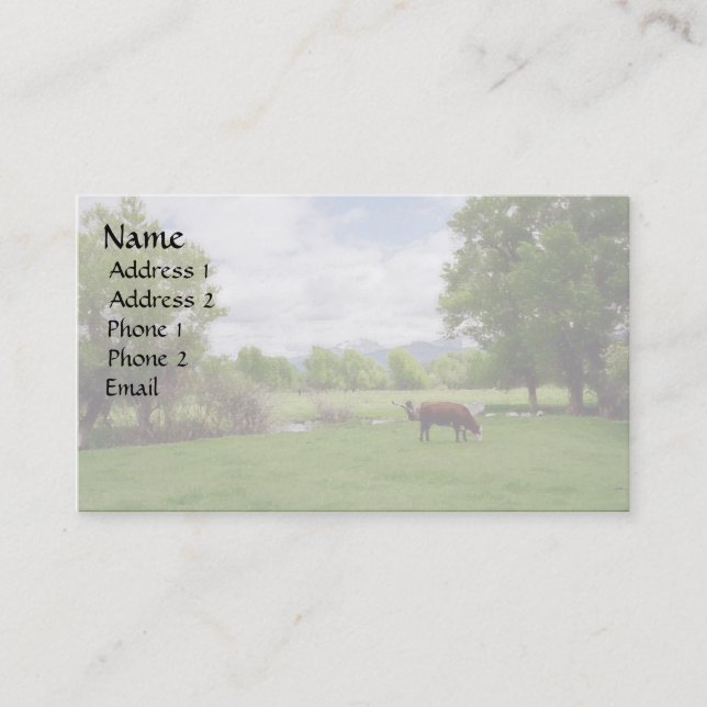 Grazing Cattle v3 Business Card (Front)