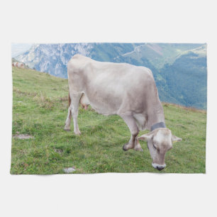 Grazing cow kitchen towel