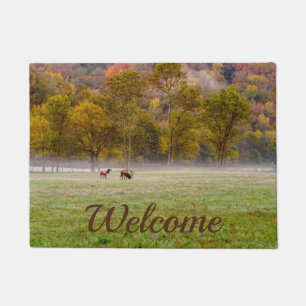 Grazing Elk Couple Welcome Doormat