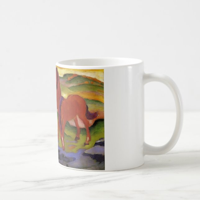 Grazing Horses IV (The Red Horses) by Franz Marc Coffee Mug (Right)