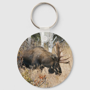 Grazing Moose Keychain