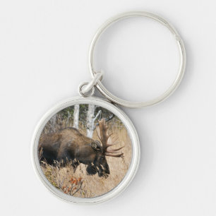 Grazing Moose Keychain