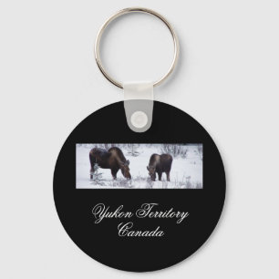 Grazing Moose; Yukon Territory, Canada Keychain