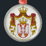 Grb Srbije, Serbian coat of arms Metal Ornament<br><div class="desc">Grb Srbije, Serbian coat of arms</div>