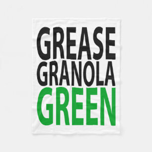 Grease Granola Green T Shirt Fleece Blanket