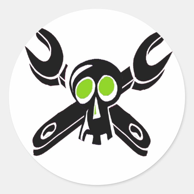 Grease Monkey Boy Classic Round Sticker (Front)