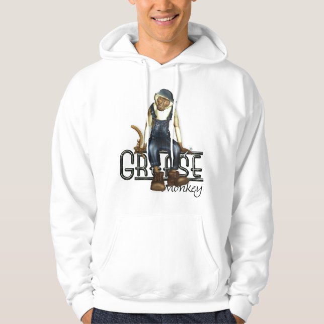 Grease Monkey Mechanics Funny Hoodie (Front)