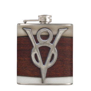 Grease Monkey V8 Engine Emblem Hip Flask