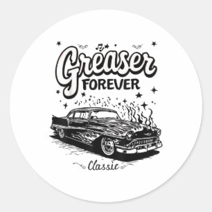 Greaser  classic round sticker