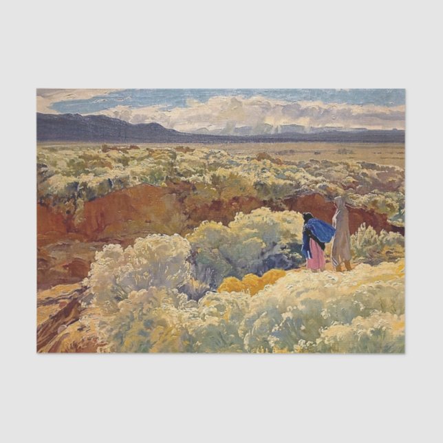 “Greasewood and Sage” Western Art by Walter Ufer Tissue Paper (Front)