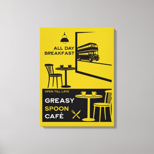 Greasy Spoon English Breakfast Canvas Print (Front)