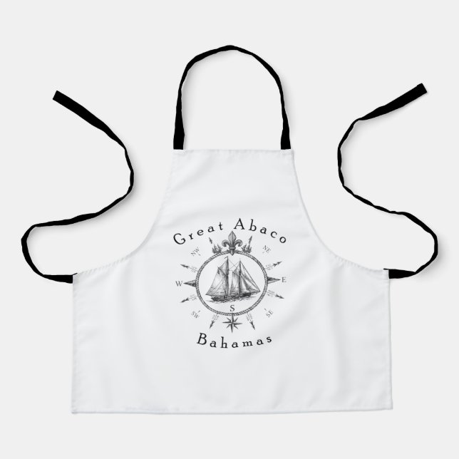 Great Abaco Bahamas Nautical Sailing Compass sail Apron (Front)