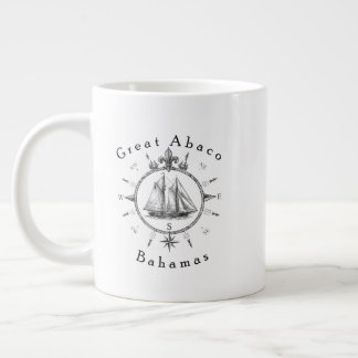 Great Abaco Bahamas Nautical Sailing Compass sail Large Coffee Mug