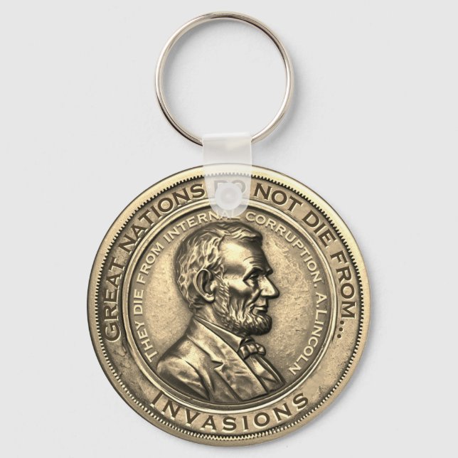 Great Abraham Lincoln Quotes Keychain (Front)