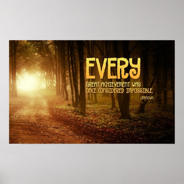 Great Achievement Inspirational Poster Print (Front)