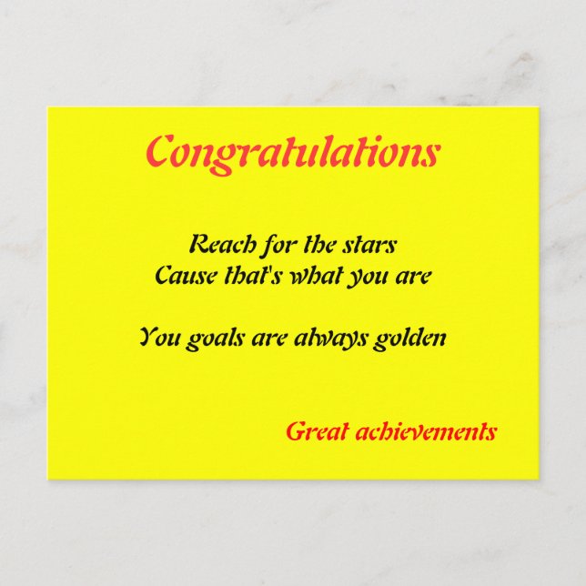 Great achievements  postcards (Front)
