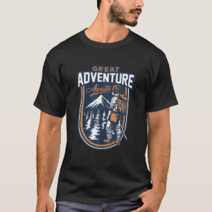 Great Adventure Awaits Outdoor Wander Backpacking T-Shirt