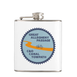 Great Allegheny Passage C&O Canal Chain Ring Hip Flask