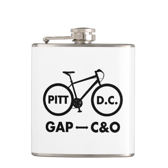Great Allegheny Passage C&O Canal Towpath Bike Hip Flask (Front)