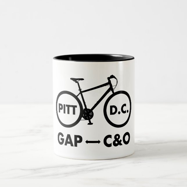 Great Allegheny Passage C&O Canal Towpath Bike Two-Tone Coffee Mug (Center)