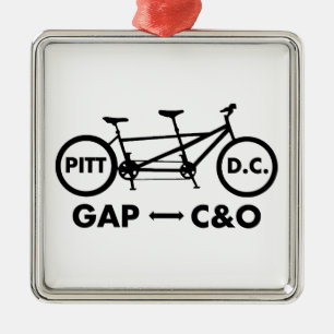 Great Allegheny Passage C&O Canal Towpath Tandem Metal Ornament