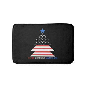 Great American Christmas Patriotic Christmas Tree Bath Mat