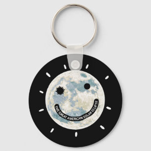 Great American Solar Eclipse Moon Emoji Keychain