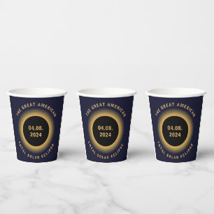 Great American Total Solar Eclipse 8 April, 2024 Paper Cups