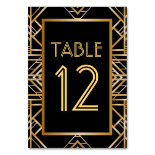 Great Art Deco Table Number Cards