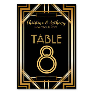 Great Art Deco Table Number Cards