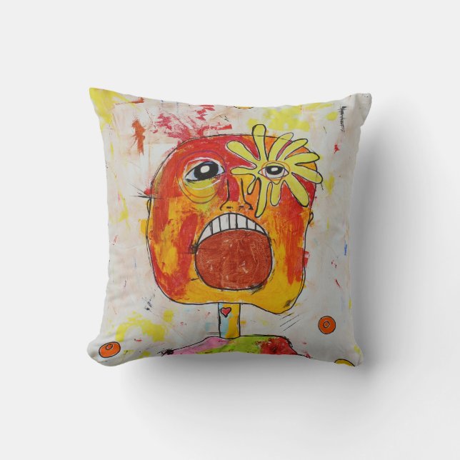 Great Artistic Scream Pillow! Throw Pillow (Front)