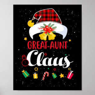 Great-aunt Claus Christmas Santa Hat Xmas Long Sle Poster