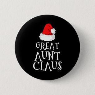 Great Aunt Claus Christmas Santa's Pajama Family M 2 Inch Round Button
