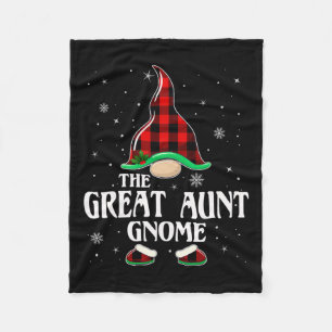 Great Aunt Gnome Buffalo Plaid Family Group Christ Fleece Blanket