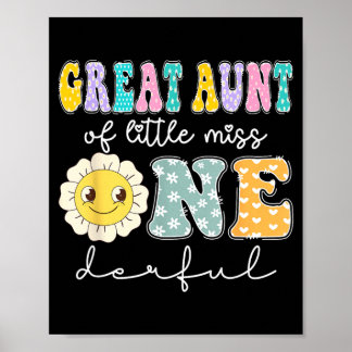 Great Aunt Of Little Wonderful 1st Birthday 1st Poster