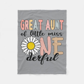 Great Aunt Of Little Wonderful 1st Birthday First Fleece Blanket